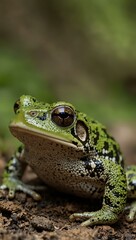 Obraz premium Green toad in a natural setting.