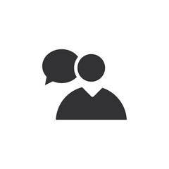 User and speech bubble icon simple vector symbol