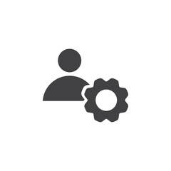 User and gear icon simple vector symbol