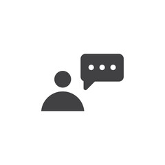 User speech bubble icon simple vector symbol