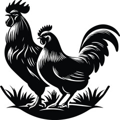 hen vector icon white background.