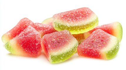 Watermelon Candy Slices. Sweet and Colorful Gelatin Dessert