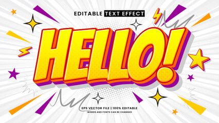 Hello comic editable text effect template