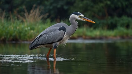 Fototapeta premium Grey heron bird.
