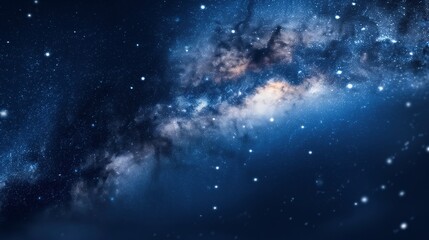 Abstract nebula cloud with stars in dark sky image. Stunning gas formation in outer space photography scene wallpaper. Modern research of cosmos concept photorealistic photo