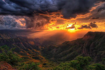 Tropical Sunset Landscape