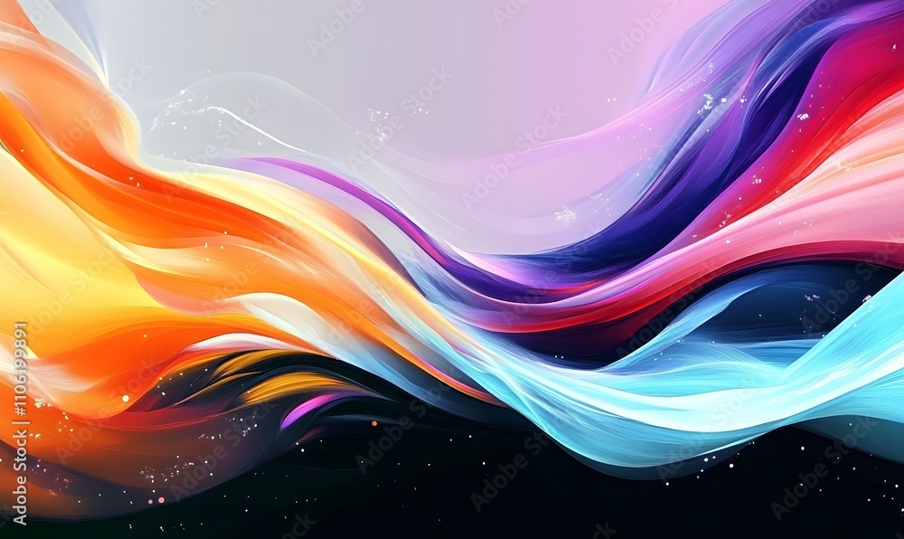 Aufkleber abstract colorful background with waves, generative ai
