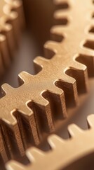Close-Up View of Perfectly Aligned Gear Teeth in Macro Photography
