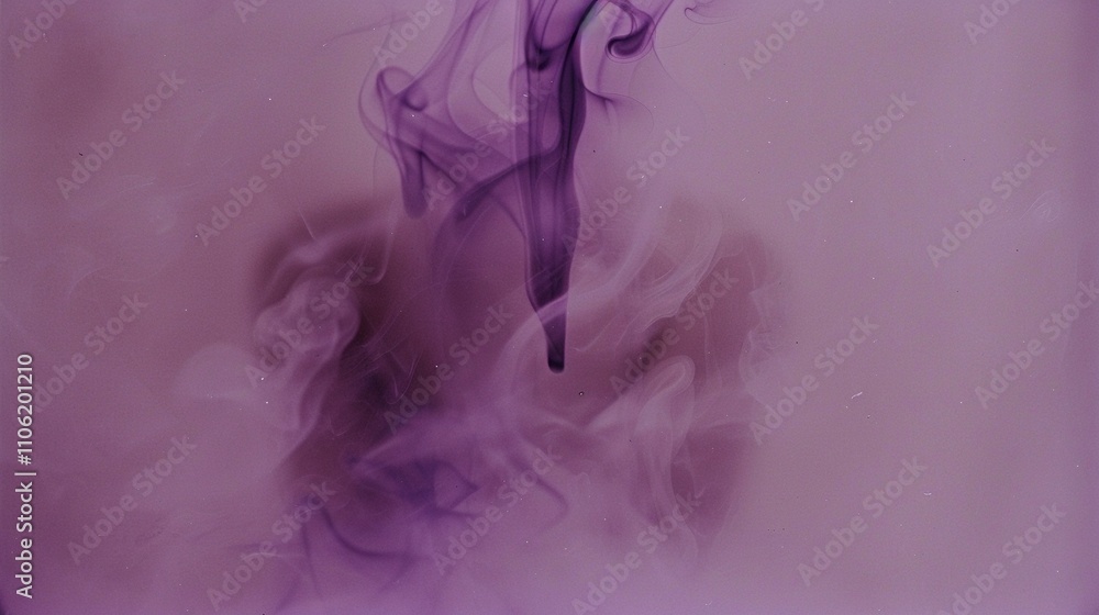 Poster subtle plumes of soft purple smoke float and twist gently 3d rendering image. lavender airy composit
