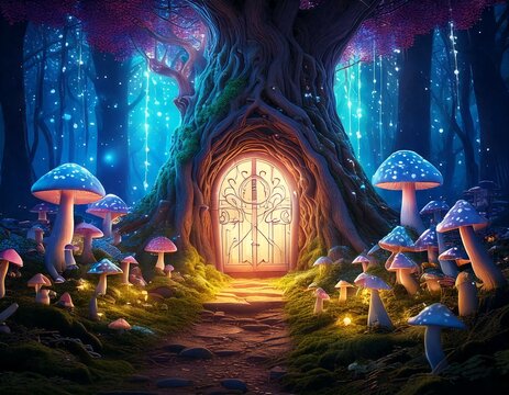 Leuchtender Zauberwald &ndash; Fantasievolles Kampagnenbild f&uuml;r magische Projekte