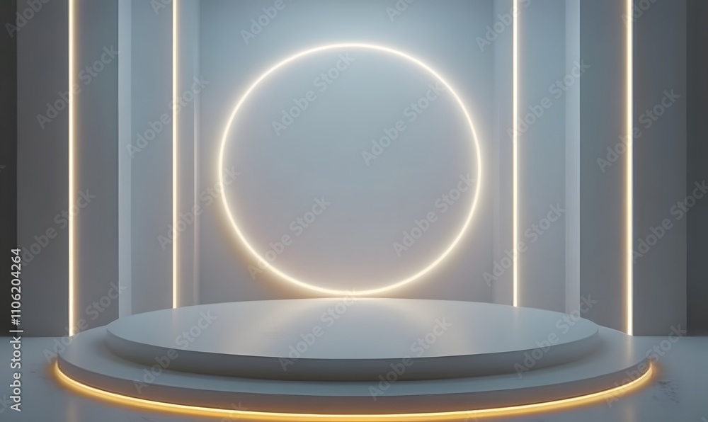 Poster podium background 3d light tech stage future platform game abstract. podium 3d background technology