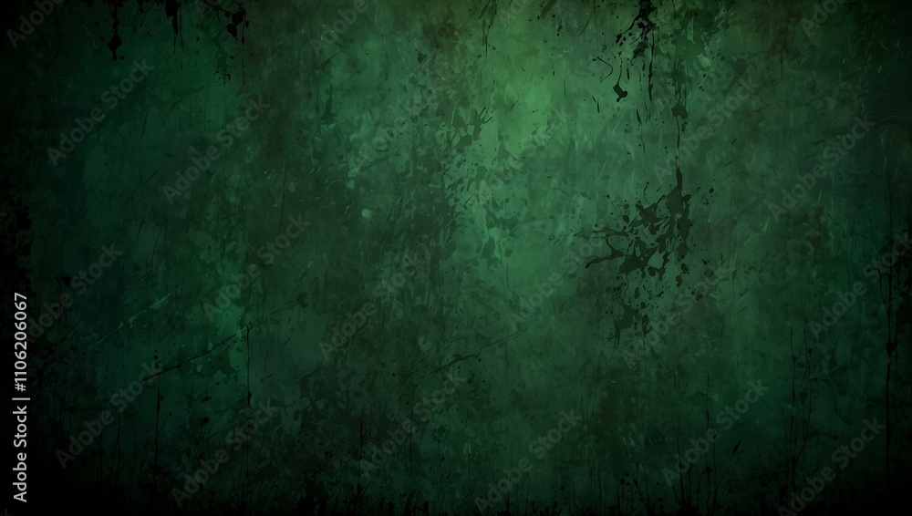 Poster grunge green background with distressed textures and dark vibes.