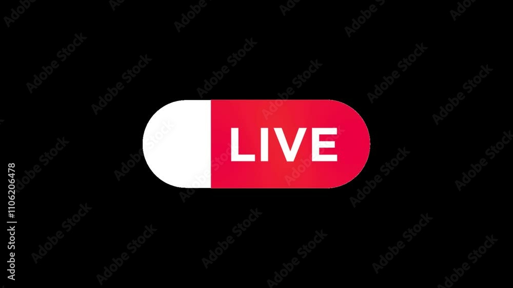 Poster simple loop animation design live broadcast icon. simple icon for video editing material. animation 