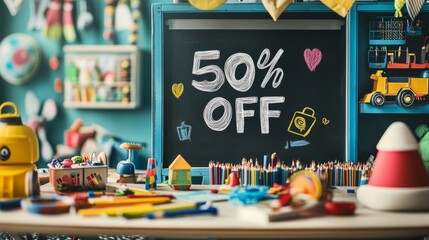 50% OFF Sale on Colorful Educational Toys and Crafts in a Playful Learning Environment