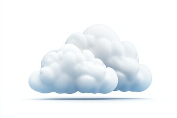 A soft, fluffy white cloud isolated on a plain background, representing tranquility and the beauty of nature. Ideal for projects related to weather, climate, or serenity.
