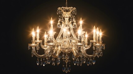 Fancy chandelier isolated on transparent background