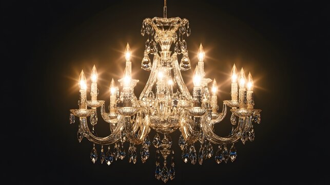 Fancy chandelier isolated on transparent background