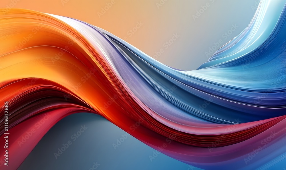 Poster abstract background with waves, generative ai