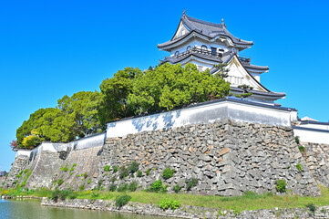 岸和田城の石垣と天守閣　大阪府岸和田市