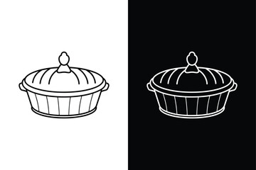 Saucepan flat icon vector on White Background Vector Art Illustration on white background.