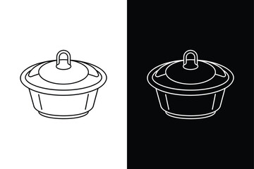 Saucepan flat icon vector on White Background Vector Art Illustration on white background.