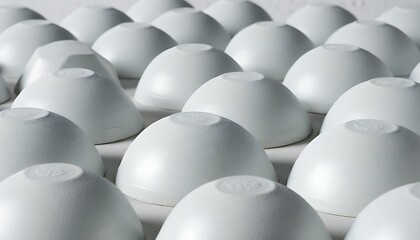 Elegant ceramic bowl design with geometric patterns arranged on a white surface.