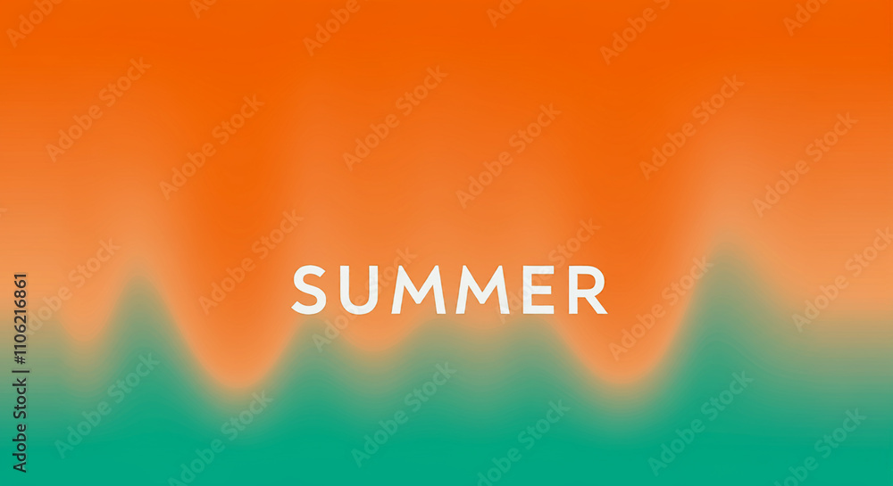 Poster summer poster design with an abstract grainy gradient backdrop noise texture effect in shades of ora