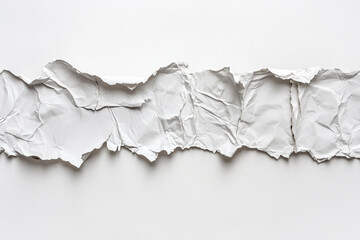 White paper tear border isolated on a white background with a clipping path, a banner for text space