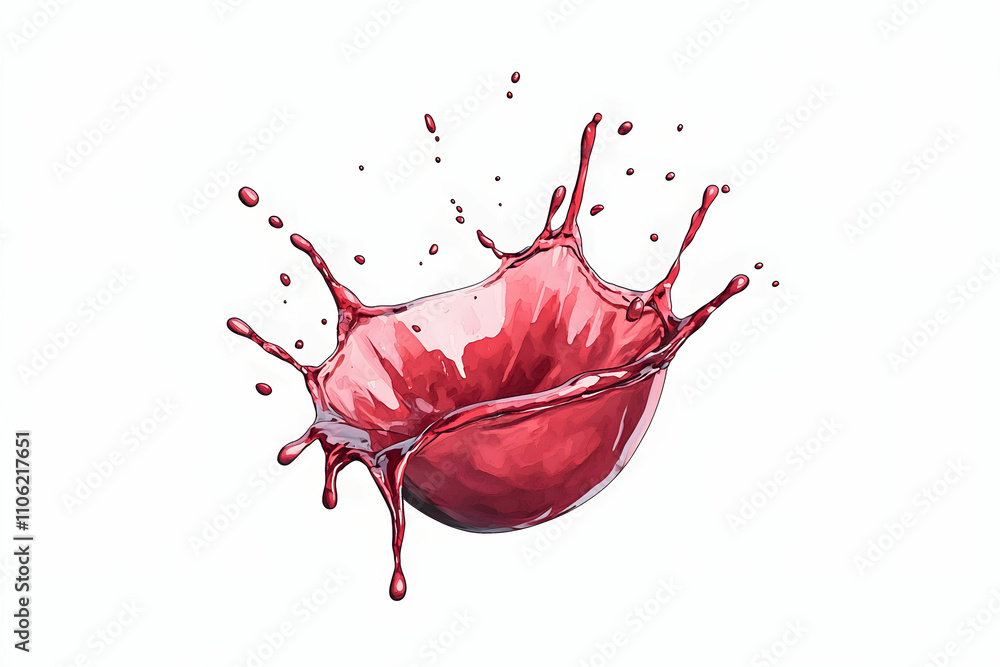 Poster stunning splash of red liquid creating a vibrant artistic effect with dynamic motion and fluid movem