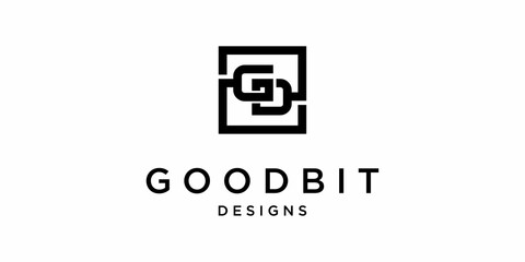 logo initials G D icon vector