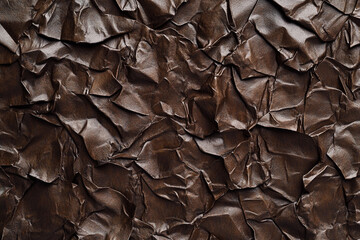 A background of crumpled brown paper texture
