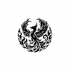 phoenix bird vector icon white background.