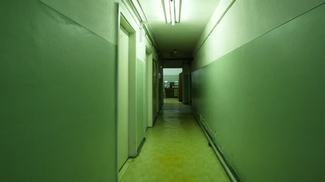 Hallway and Communications Room in Secret Underground Soviet Nuclear War Bunker. Secret Bunker Is Located 9 Meters Below Ground. Shelter for the Communist Power Elite in the Event of Nuclear War.