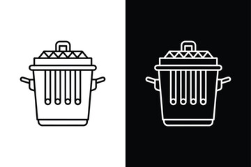 Home deep fryer for vector on White Background Vector Art Illustration on white background.