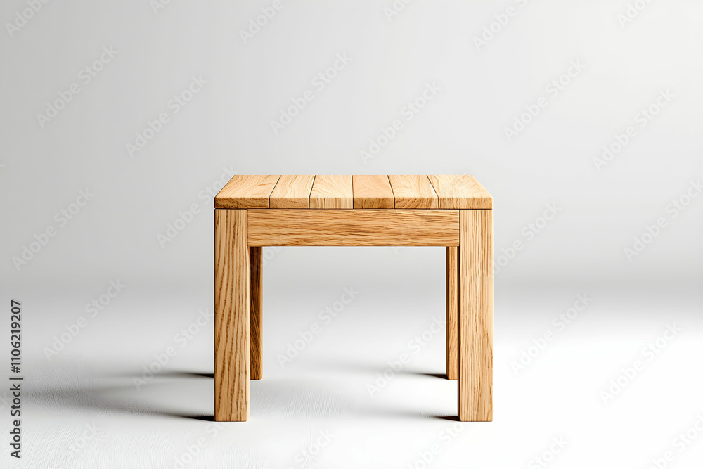 Poster simple wooden table with clean lines and minimalist design on soft neutral background