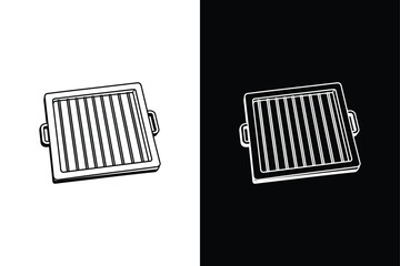 Grill BBQ vector icon design vector on White Background ,Vector Art Illustration on white background.