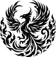 phoenix bird vector icon white background.