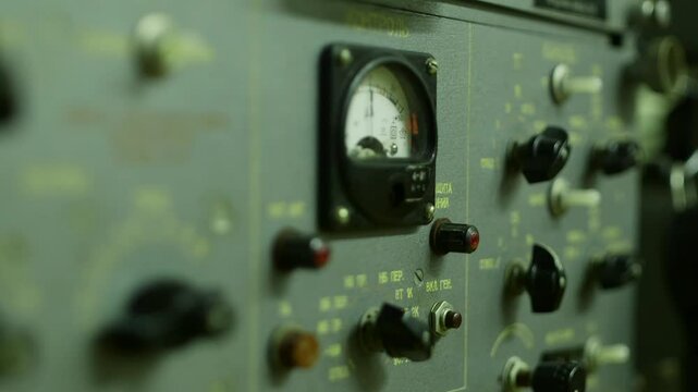 Knobs, Bulbs and Meters of Soviet Radio Electronic Devices. Radio Communication Station is a Set of Equipment Necessary to Carry on Communication via Radio Waves. Transceiver.