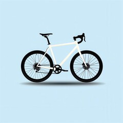 Fototapeta premium Minimalist Bicycle Illustration on Soft Blue Background Featuring Modern Design Elements and Stylish Features Ideal for Cycling Enthusiasts and Lifestyle Projects