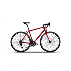 Fototapeta premium Red Road Bike for Fitness and Commuting, Sleek Design, Lightweight Frame, Ideal for Urban Riders, Perfect for Cycling Enthusiasts and Daily Commuters, High Performance