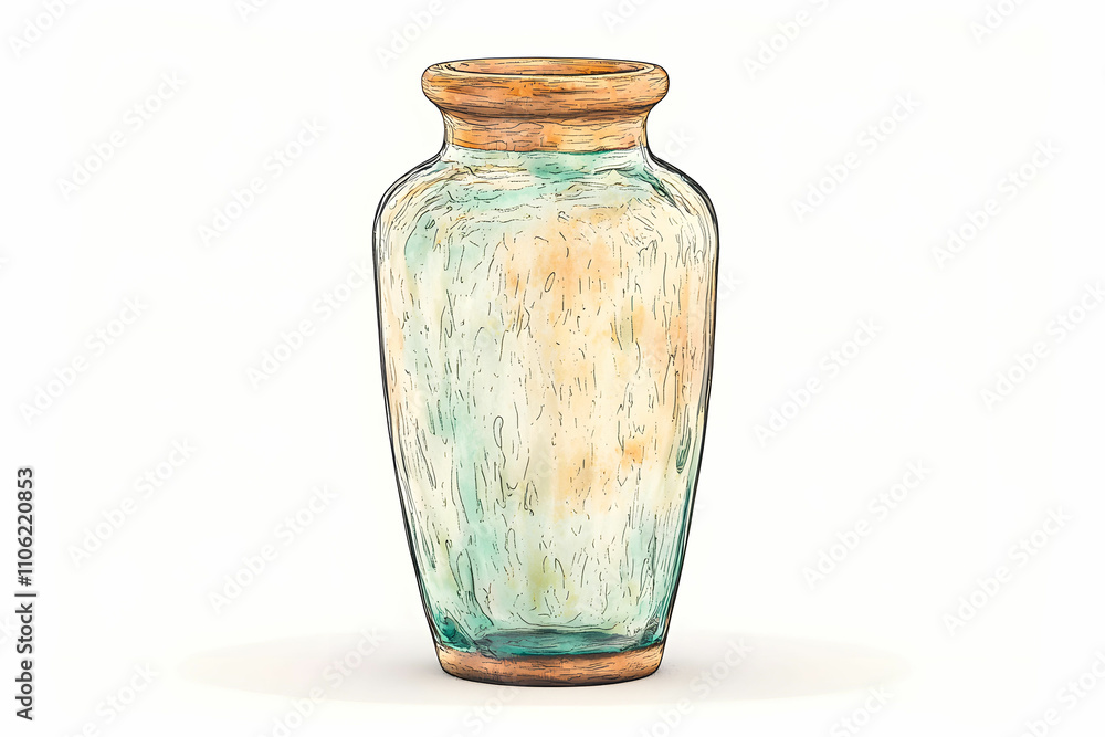 Poster handcrafted glass vase with beautiful patterns and unique texture for home decoration and artistic d