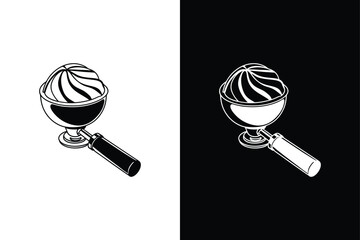 Ice-cream scoop vector on White Background ,Vector Art Illustration on white background.
