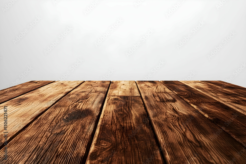 Poster rustic wooden table surface with natural grain texture and soft background for creative projects and