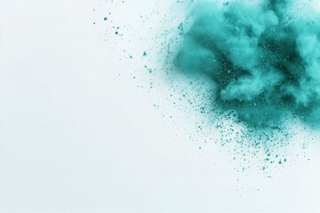 Colorful explosion of powder creating an abstract cloud against a pale background