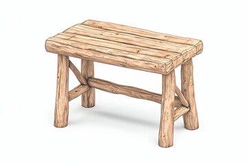Rustic Wooden Table with Natural Finish and Handcrafted Design for Cozy Interiors and Outdoor Spaces