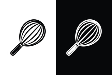 Balloon whisk for mixing and whisking flat White Vector Art Illustration on white background.