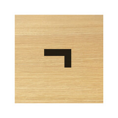 not negation symbol on wood block