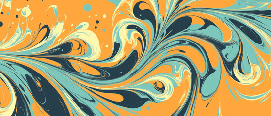 Psychedelic Swirl Pattern: Cathedral-Inspired Tangerine Abstract