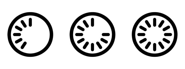 Loading icon set.Circle loader templates.Load indicator signs.Waiting symbols.Vector