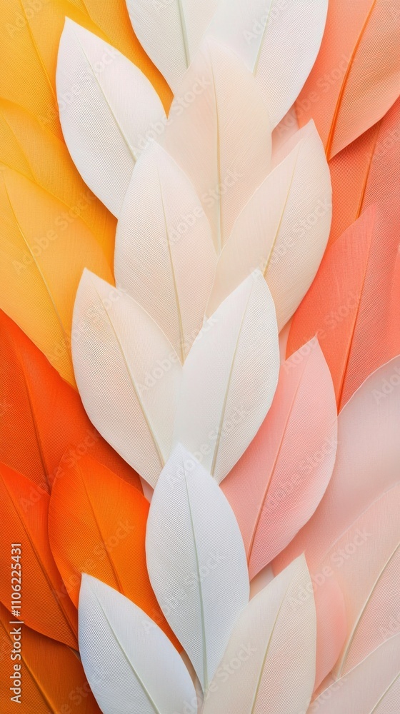 Poster delicate arrangement of colorful feathers creates a soft and inviting ambiance in a serene setting